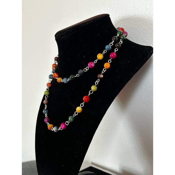 Handmade Wirewrapped Multicolored Crystal Quartz Completely Adjustable Necklace - Picture 3 of 8